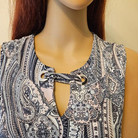 Tommy Hilfiger -Women`s Stretch Keyhole Sleeveless Summer Shirt Blouse XS - Picture 7 of 7